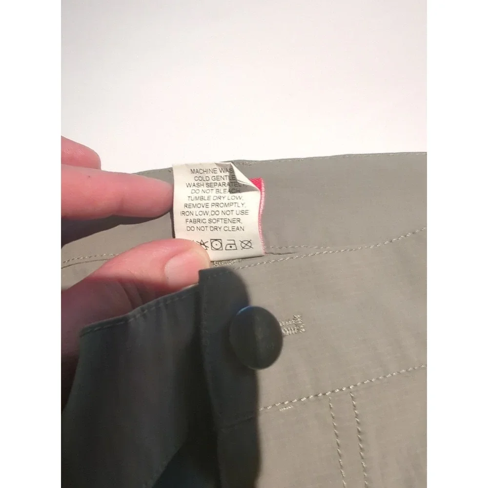 NONWE Mens Convertible Cargo Hiking Pants Sz 32x30.5 Khaki Zip Off Gorpcore
